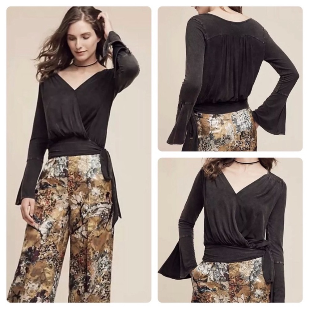 Anthropologie Deletta sirpo faux wrap blouse